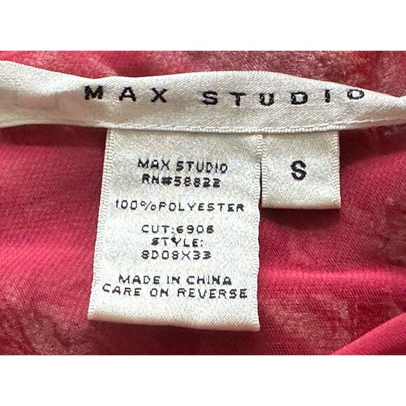 Max Studio Top Blouse Women's S Wine Burgundy Short Sleeve Draped Scoop Neckline - Picture 6 of 16